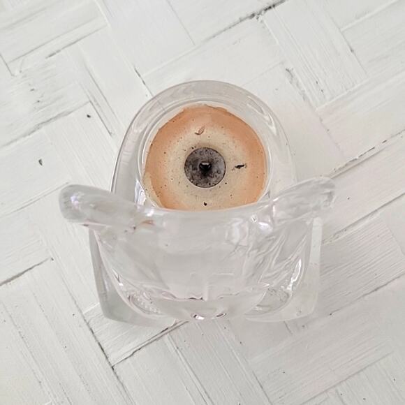 Partylite Teddy Bear Glass Crystal Teddy Bear Candle Holder 4" - Picture 2 of 7